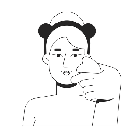 Blonde Frau massiert Gesicht mit Gua Sha-Werkzeug  Illustration
