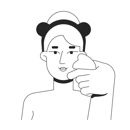 Blonde Frau massiert Gesicht mit Gua Sha-Werkzeug  Illustration