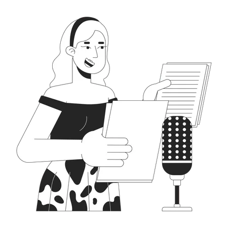 Blonde woman voiceover artist  Illustration