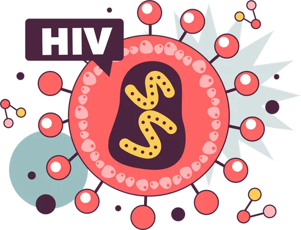 Blood clinical laboratory analysis and HIV awareness  Illustration
