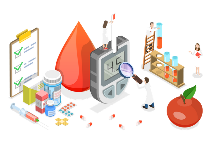 Blood Glucose Test  Illustration