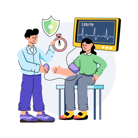 Blood Pressure Checkup  Illustration