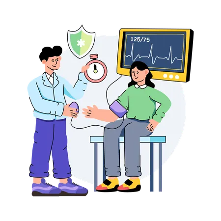 Blood Pressure Checkup  Illustration