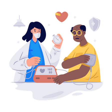 Blood Pressure Checkup  Illustration