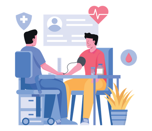 Blood Pressure checkup  Illustration