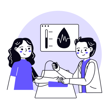 Blood Pressure Checkup  Illustration