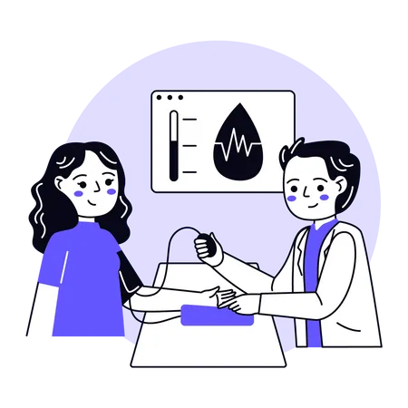 Blood Pressure Checkup  Illustration