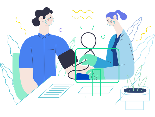 Blood pressure test  Illustration