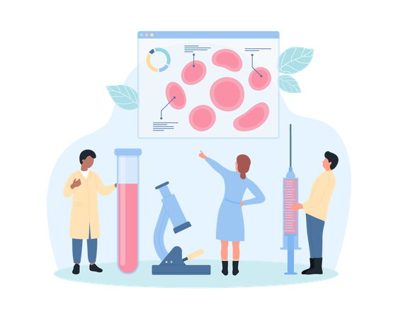 Blood research in laboratory  Illustration