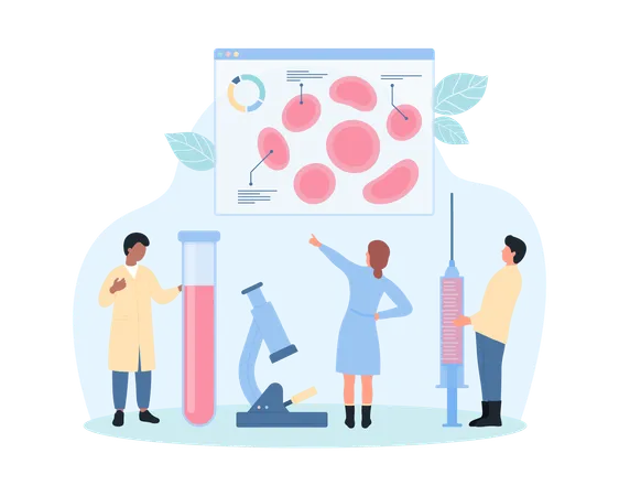 Blood research in laboratory  Illustration