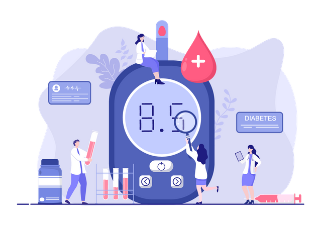 Blood sugar test  Illustration