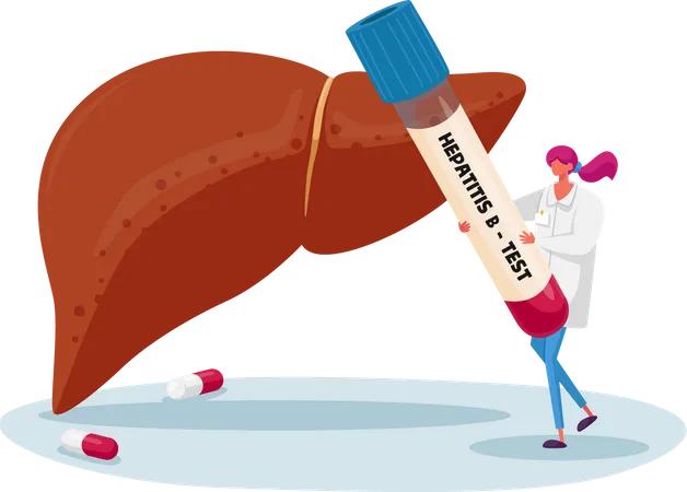 Blood Test on Hepatitis B  Illustration