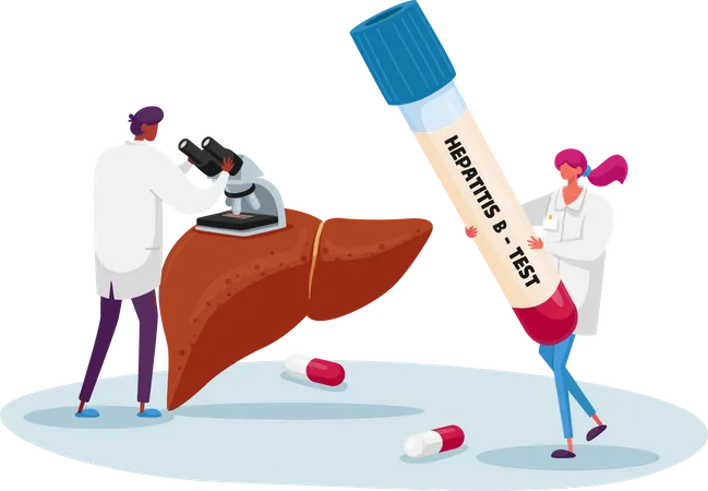 Blood Test on Hepatitis B  Illustration