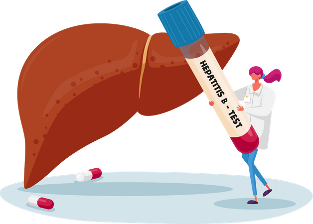 Blood Test on Hepatitis B  イラスト