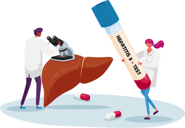 Blood Test on Hepatitis B  イラスト