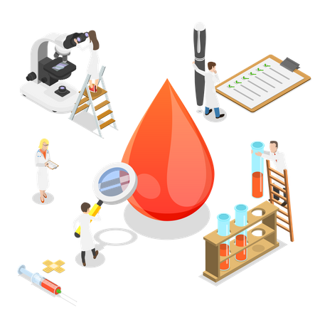 Blood test procedure  Illustration