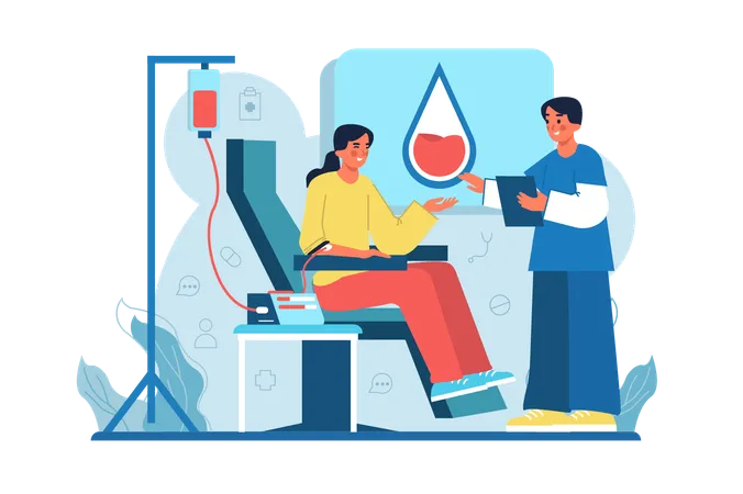 Blood transfusion medicine  Illustration