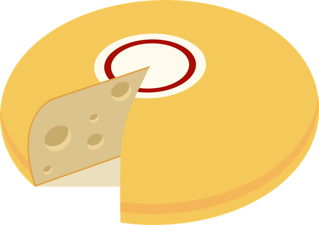 Bloque de queso amarillo  Ilustración