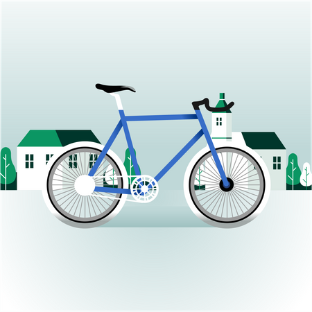 Blue Bicycle Illustration