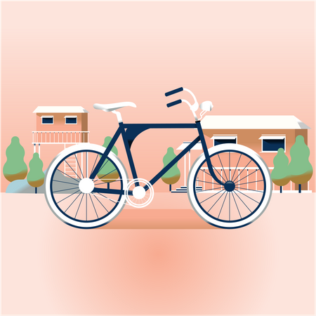 Blue Bicycle  Illustration