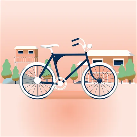 Blue Bicycle  Illustration