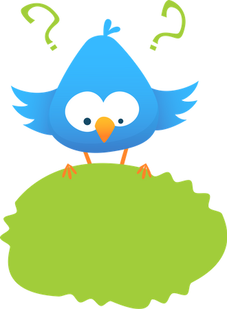 Blue bird with speech bubbles  Illustration