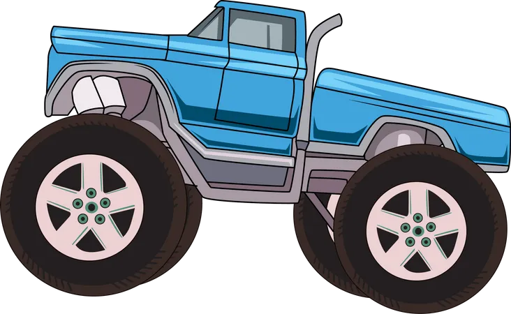 Blue monster truck  Illustration
