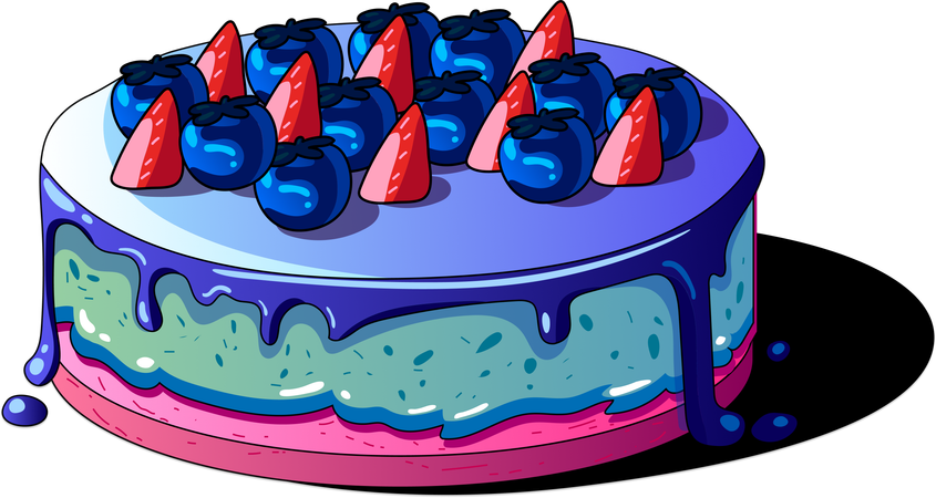 Blueberry Delight Cake  Illustration