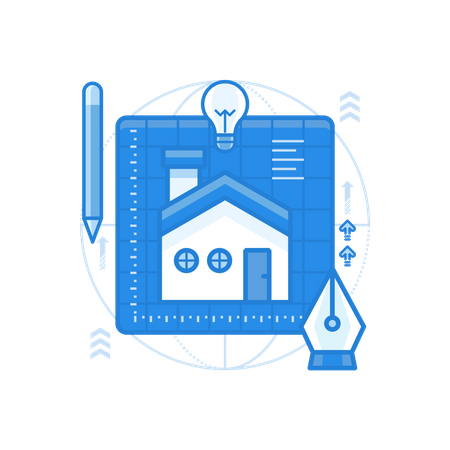 Blueprint Of Home  Illustration