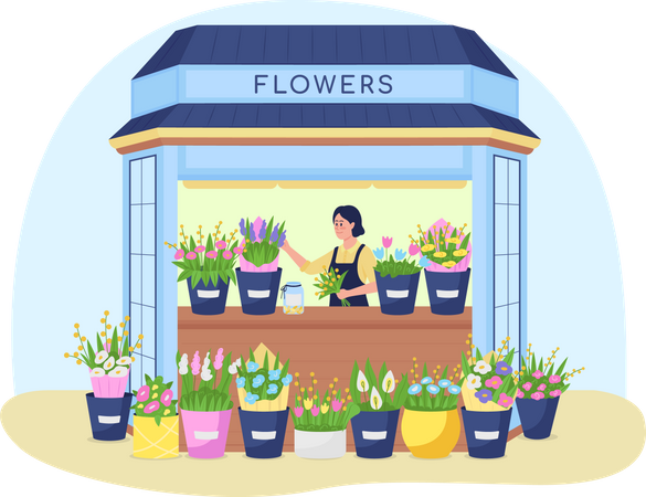 Blumenkiosk  Illustration