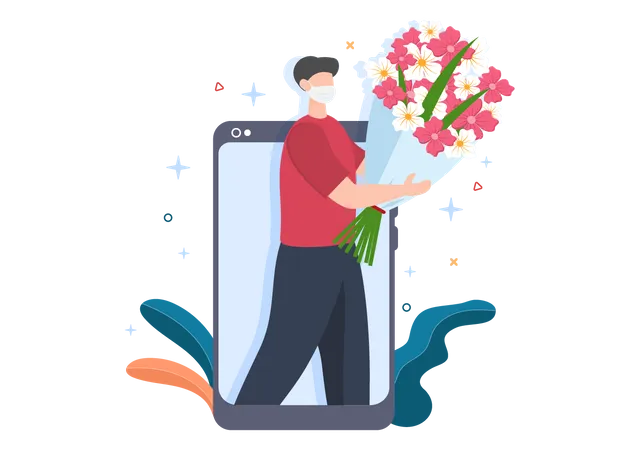 Blumenliefer-App  Illustration