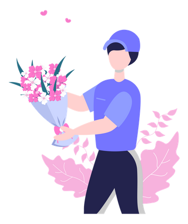 Blumenlieferdienst  Illustration