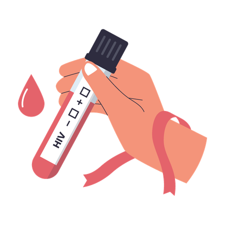 Blutprobe für HIV-Test  Illustration