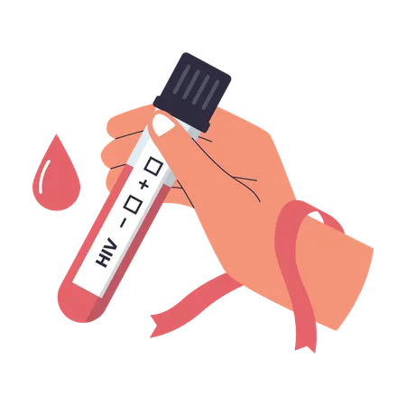 Blutprobe für HIV-Test  Illustration