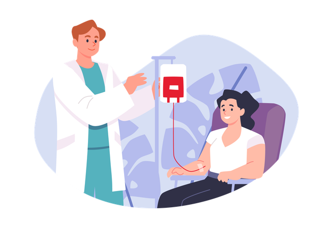Bluttransfusion oder Blutspende  Illustration