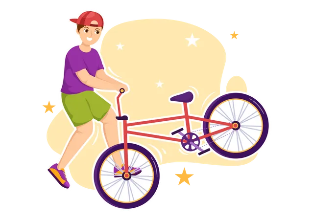 BMX bicycle stunt Illustration