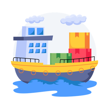 Boat Shipping  Illustration