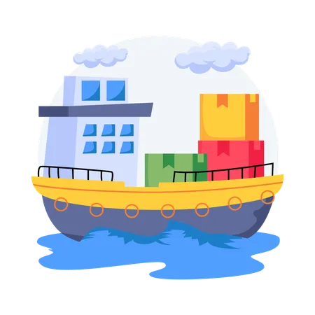 Boat Shipping  Illustration