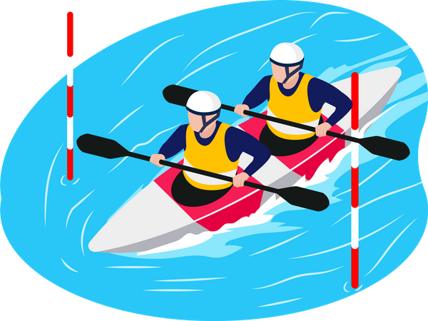 Boating team  Illustration