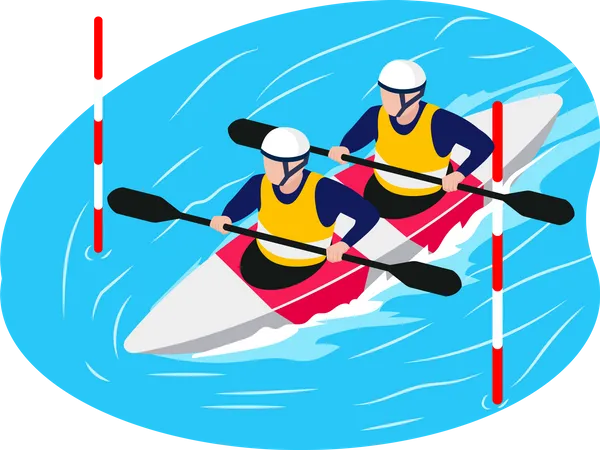 Boating team  Illustration