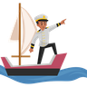 free sailing in boat illustrations