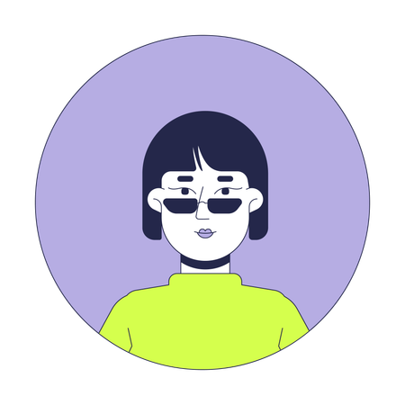 Bob hair korean woman wearing sunglasses  Illustration