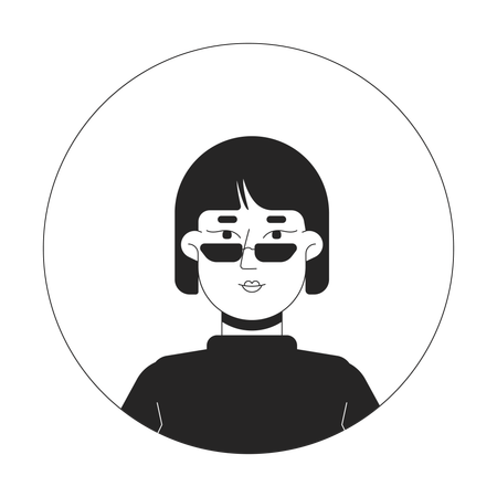 Bob hair korean woman wearing sunglasses  Illustration