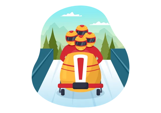 Bobsled Track for Competition Illustration