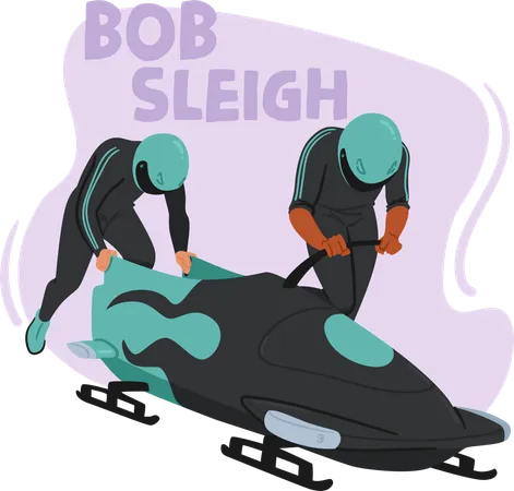 Bobsleigh A Thrilling Winter Sport Involves Teams Of Athletes Racing Down Narrow Icy Tracks In A Sleek Aerodynamic Sled Precision Speed And Teamwork Essential For This Exhilarating Competition Illustration