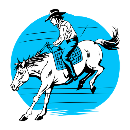 Bockendes Bronco  Illustration