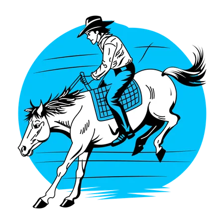 Bockendes Bronco  Illustration