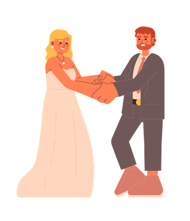 Novia y novio de boda americana  Ilustración