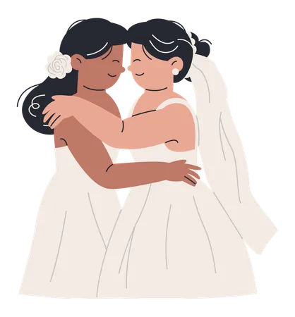 Boda de chicas  Ilustración