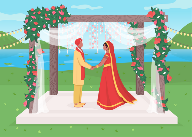 Boda india  Ilustración